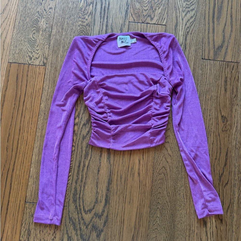 Princess Polly Purple Ruched Crop Top